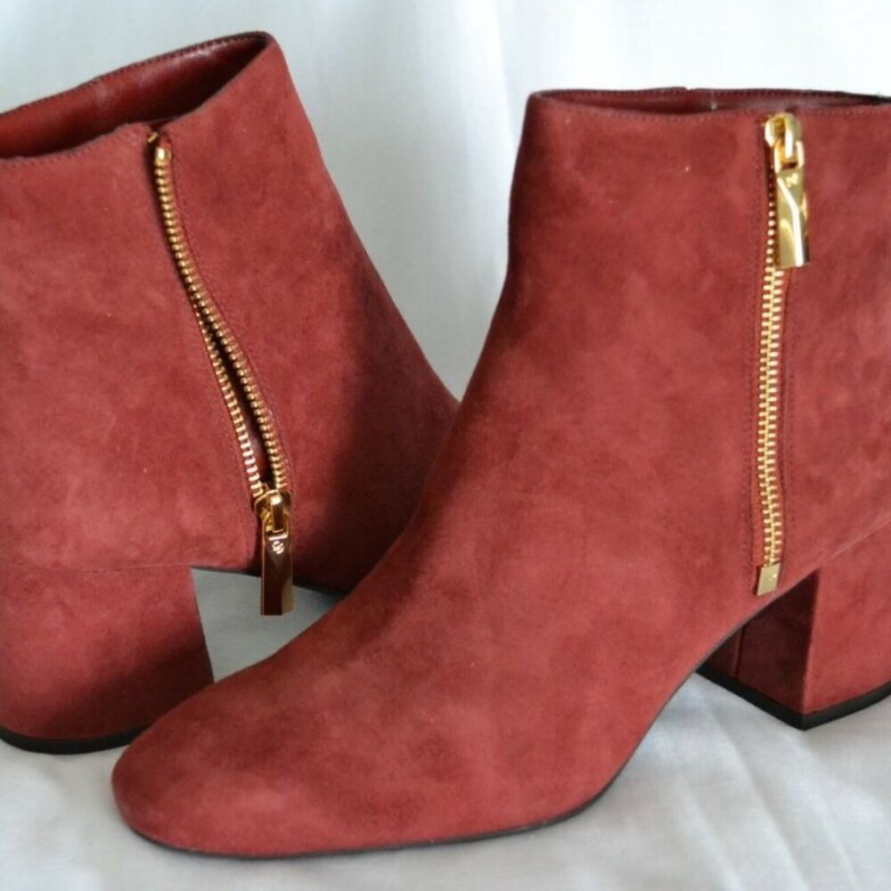 MICHAEL Michael Kors Women's Alane Flex Bootie Suede Shoes Brandy Size 8 NIB